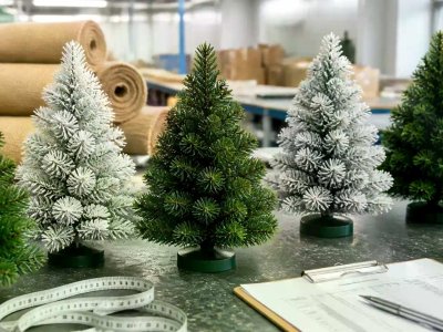 Keep 13.7 Inch Mini Village Trees Clearly Unlit