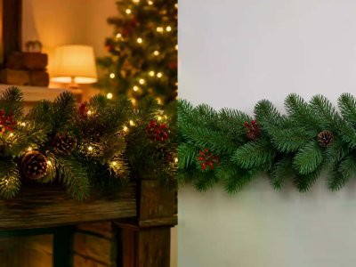 Split Photos Before Extra Long Garland Approval